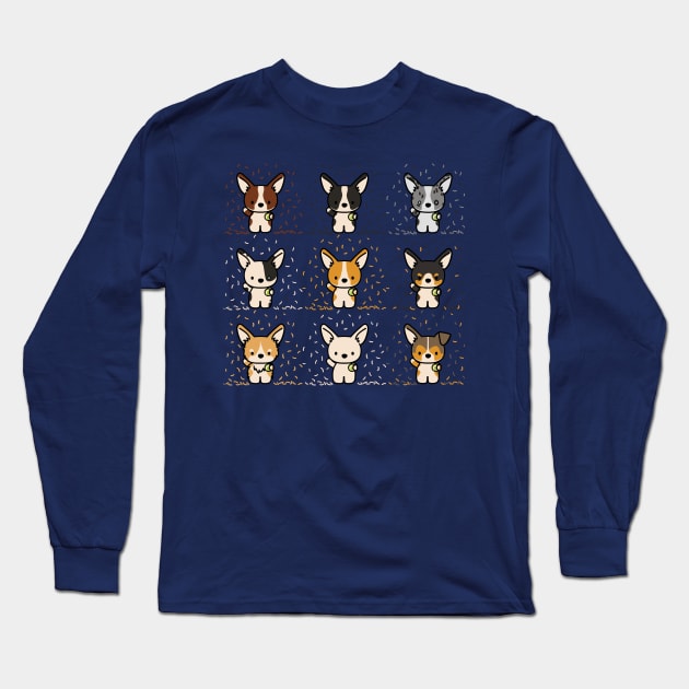 The Stumpy Brigade - Pembroke And Cardigan Corgis Long Sleeve T-Shirt by CorinnaSchlachter